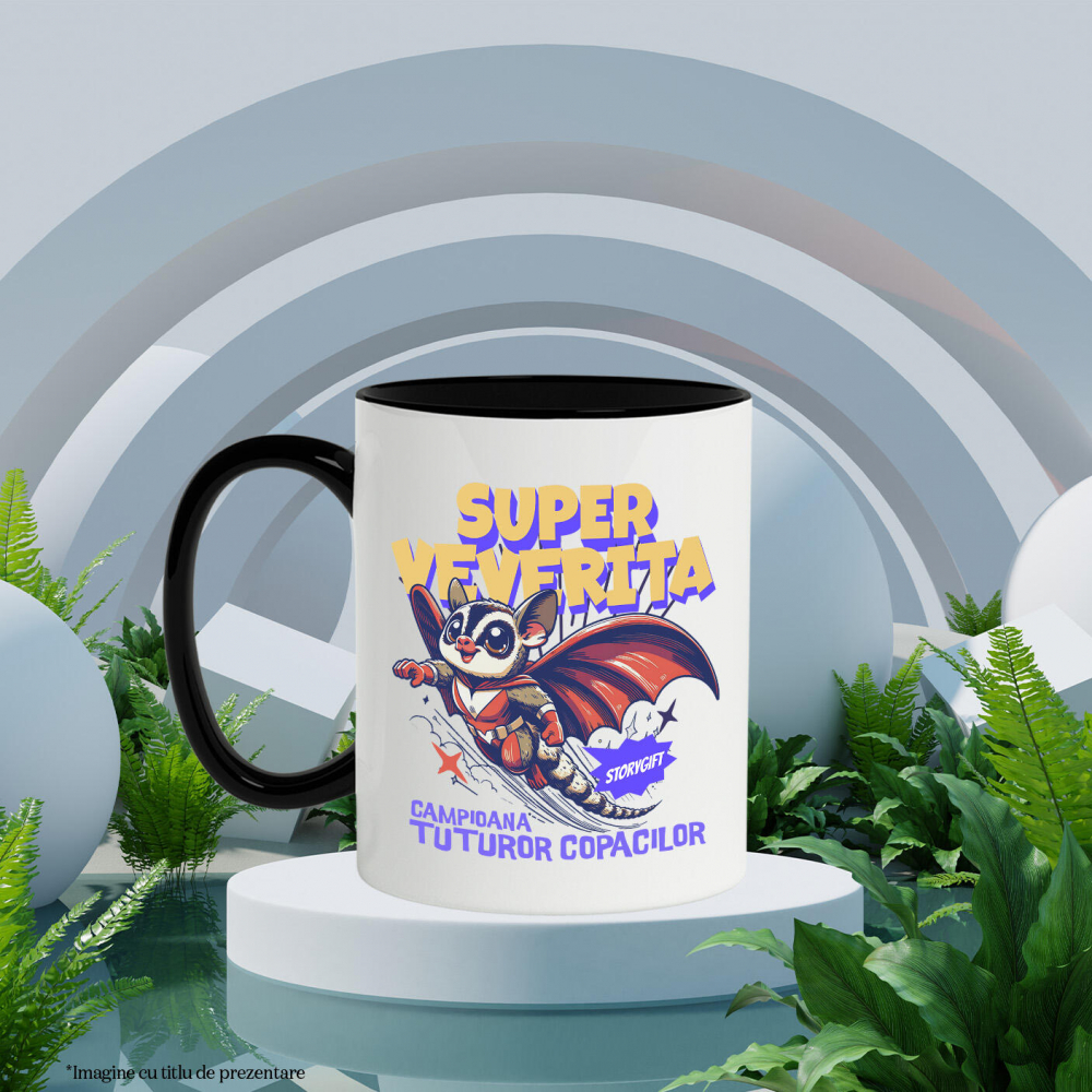 Cana Personalizata Veverița Cu Aripi Și Costum Roșu – Cadou Personalizat „Super Veverița Campioana Tuturor Copacilor” [3]