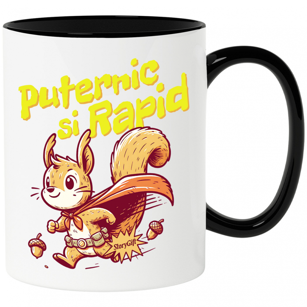 Cana Personalizata Veverița Cu Pelerină De Super Erou Curcubeu – Cadou Personalizat Puternic Și Rapid Pentru Copii [1]