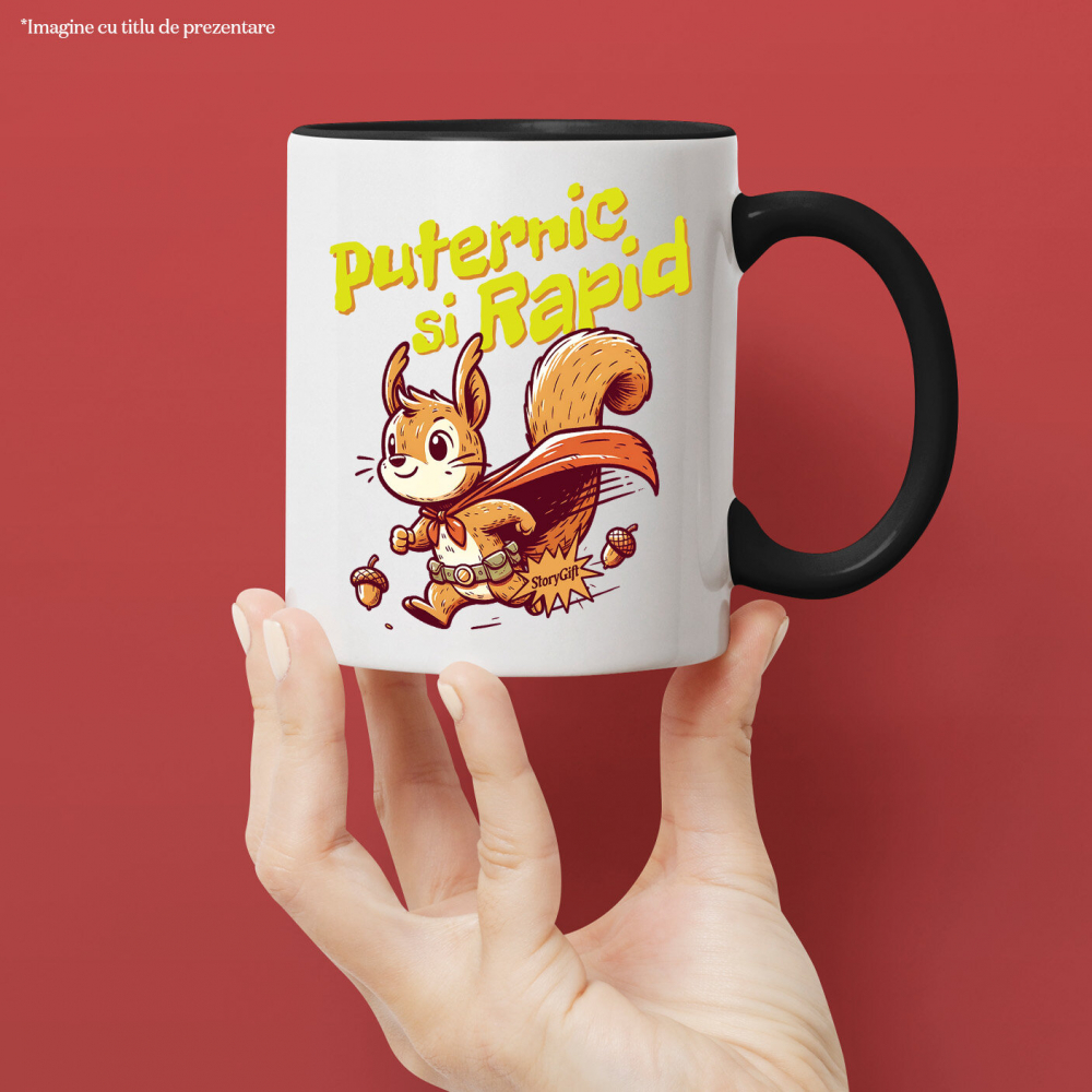 Cana Personalizata Veverița Cu Pelerină De Super Erou Curcubeu – Cadou Personalizat Puternic Și Rapid Pentru Copii [2]