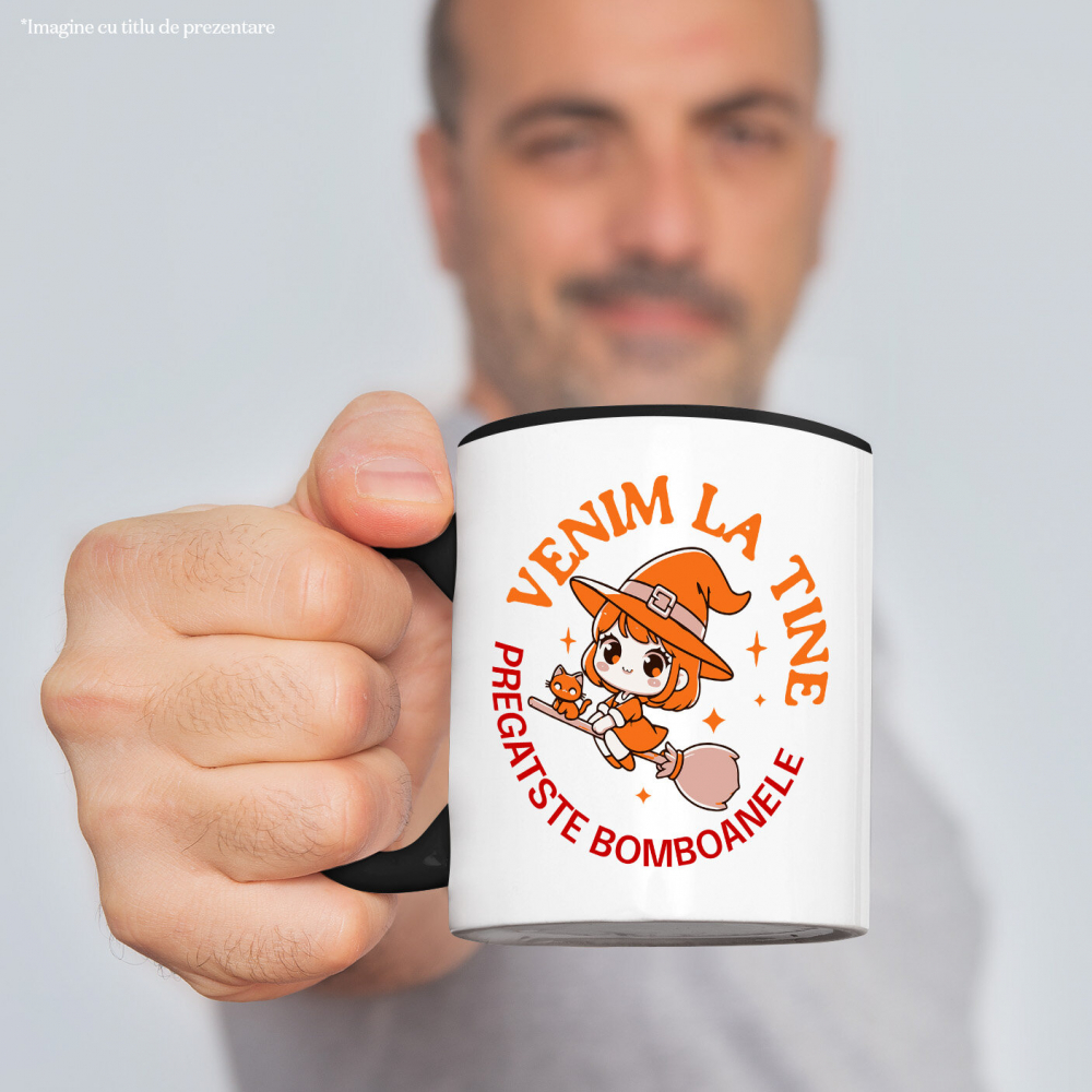 Cana Personalizata Costum Vrajitoare Pe Mătura | Cadou Personalizat Halloween pentru Copii [2]