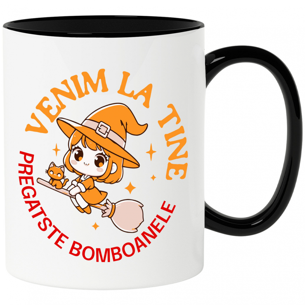 Cana Personalizata Costum Vrajitoare Pe Mătura | Cadou Personalizat Halloween pentru Copii [1]