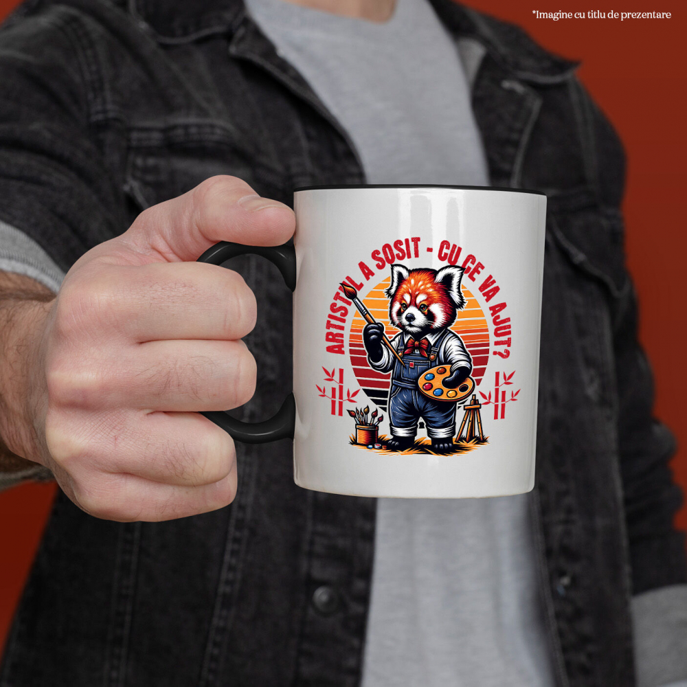 Cana Personalizata Vulpe Artistă cu Pensulă – Cadou Personalizat pentru Copii și Familie [2]