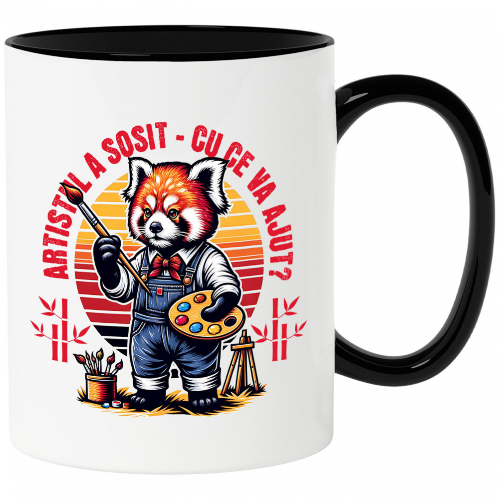 Cana Personalizata Vulpe Artistă cu Pensulă – Cadou Personalizat pentru Copii și Familie [1]