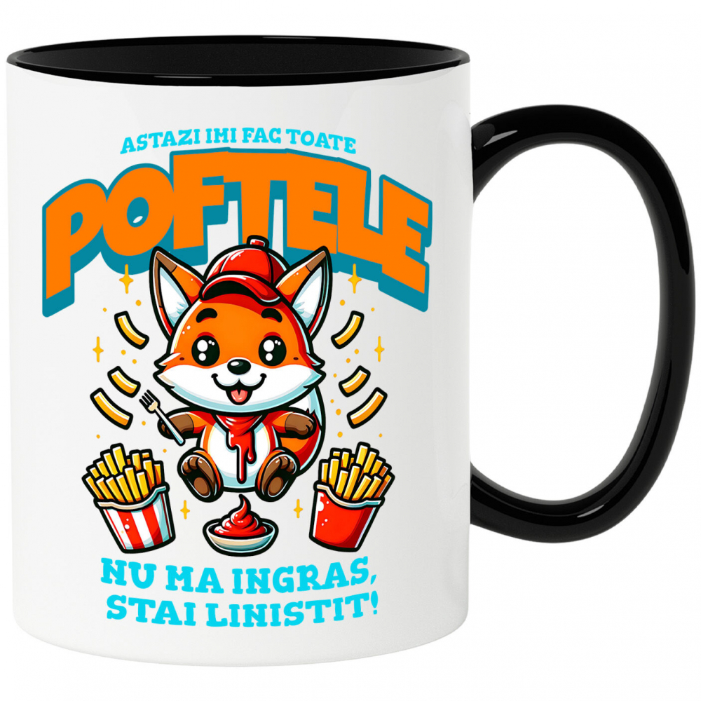 Cana Personalizata Cadou personalizat cu vulpe și cartofi prăjiți | Perfect pentru copii și familie | „Astăzi îmi fac toate poftele” [1]