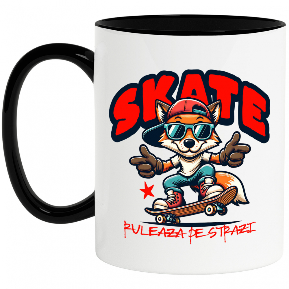 Cana Personalizata Skateboard Vulpe Stil Stradal – Design Modern pentru Adolescenti [1]