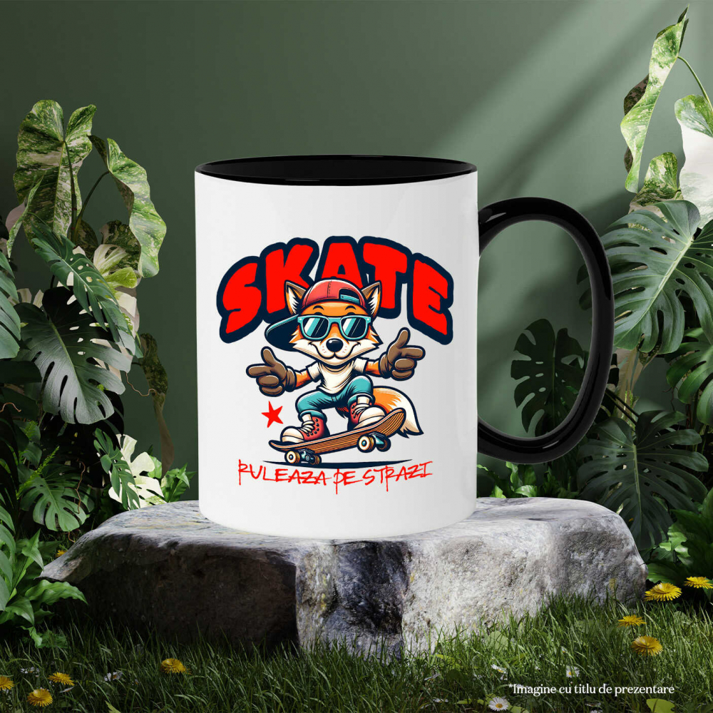 Cana Personalizata Skateboard Vulpe Stil Stradal – Design Modern pentru Adolescenti [3]