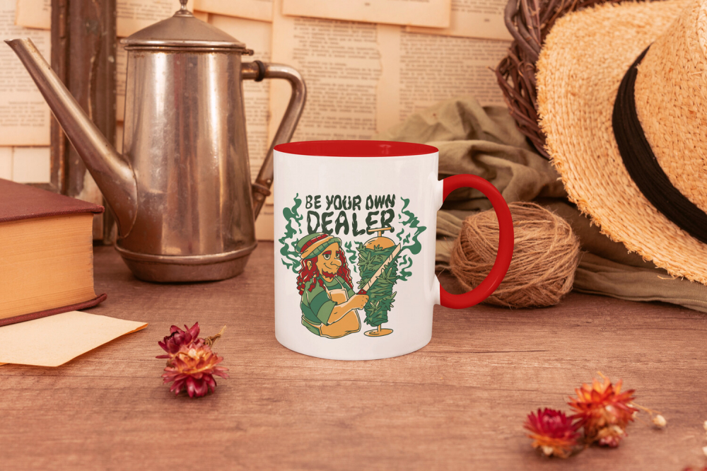 Cana Stil de Viata Hippie, Ceramica, 330 ml, Multicolora [2]