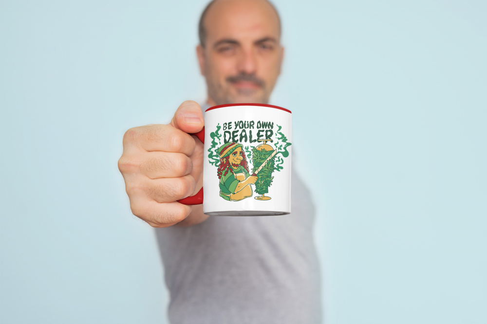 Cana Stil de Viata Hippie, Ceramica, 330 ml, Multicolora [4]