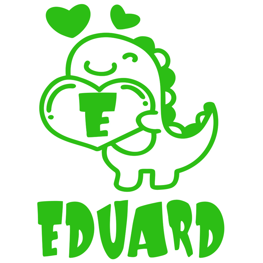 Sticker Adeziv Iubitorii De Dinozauri, Pancarda Inima Cifra, Text Personalizat, Culoare Verde , cu Margini Albe, PVC Vinyl, 10 CM [1]