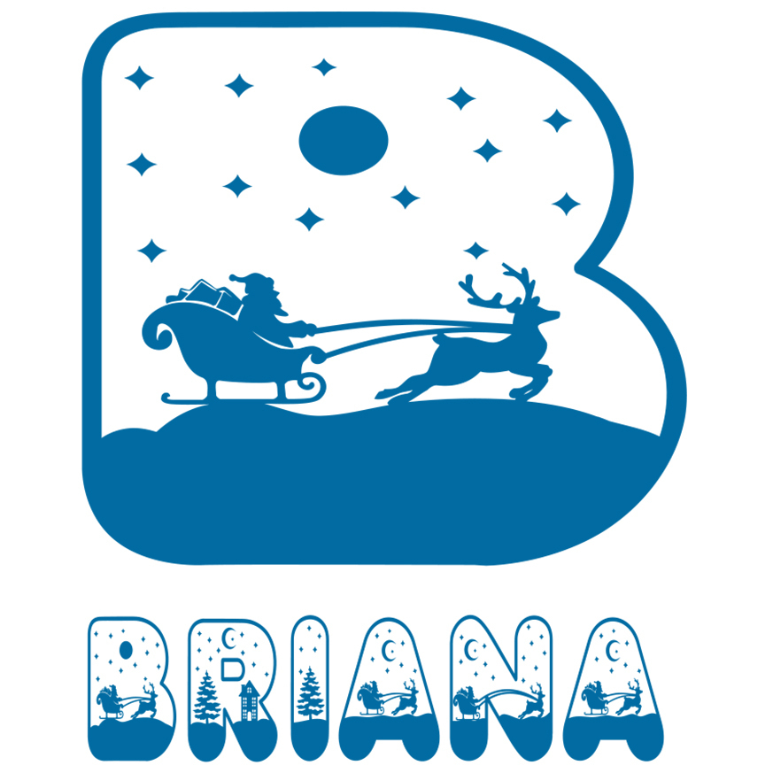 Sticker Adeziv Iubitorii De Iarna, Mos Craciun, Text Nume Personalizat, Copii, Culoare Albastru , cu Margini Albe, PVC Vinyl, 10 CM [1]