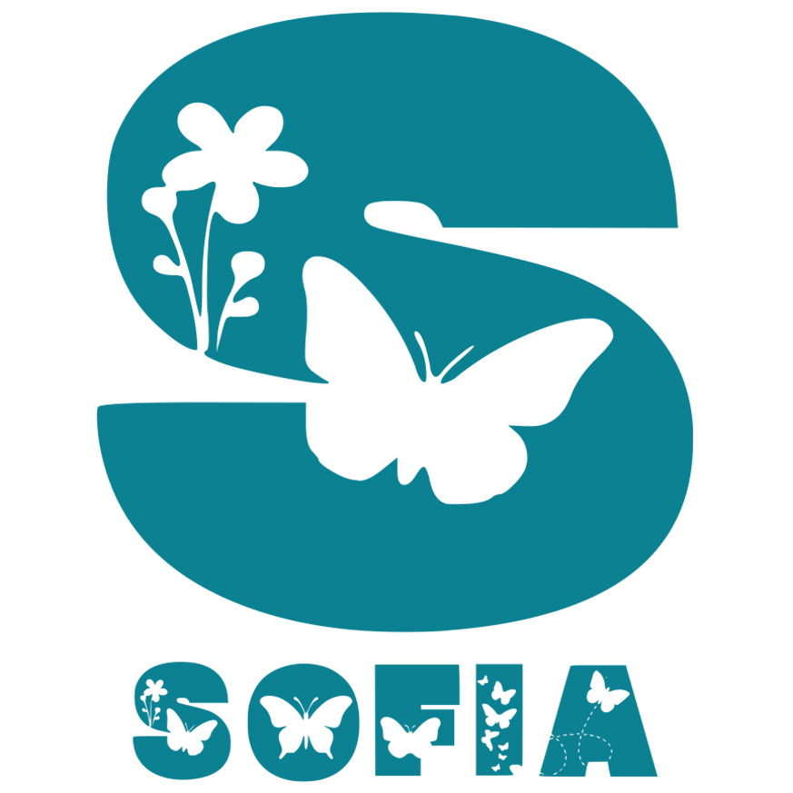 Sticker Adeziv Iubitorii De Natura, Flori, fluture, Text Nume Personalizat, copii, Culoare Albastru , cu Margini Albe, PVC Vinyl, 10 CM [1]