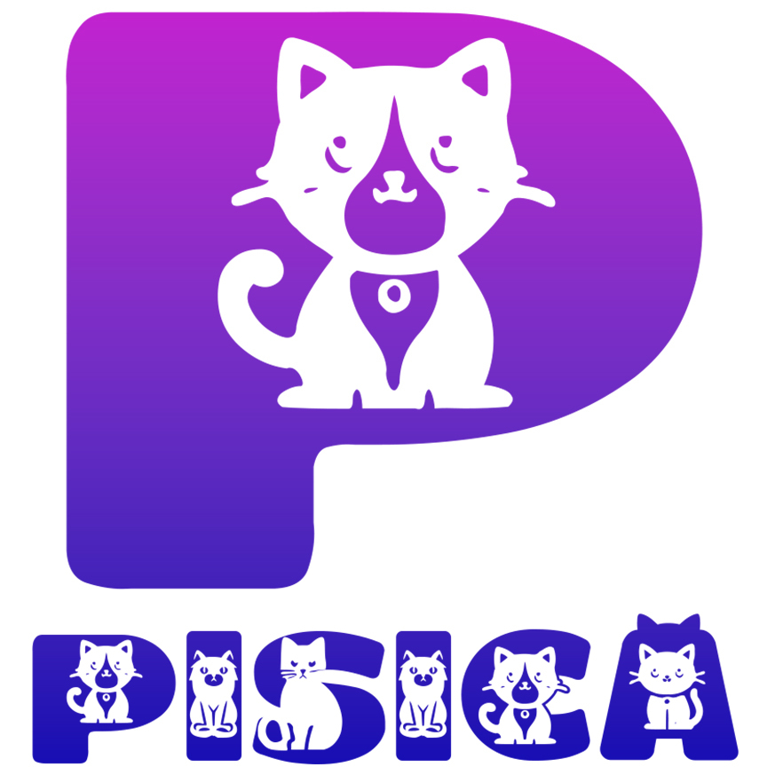 Sticker Adeziv Iubitorii De Pisici, Animal Blanos, Text Personalizat, Culoare Mov Gradient,Copii , cu Margini Albe, PVC Vinyl, 10 CM [1]