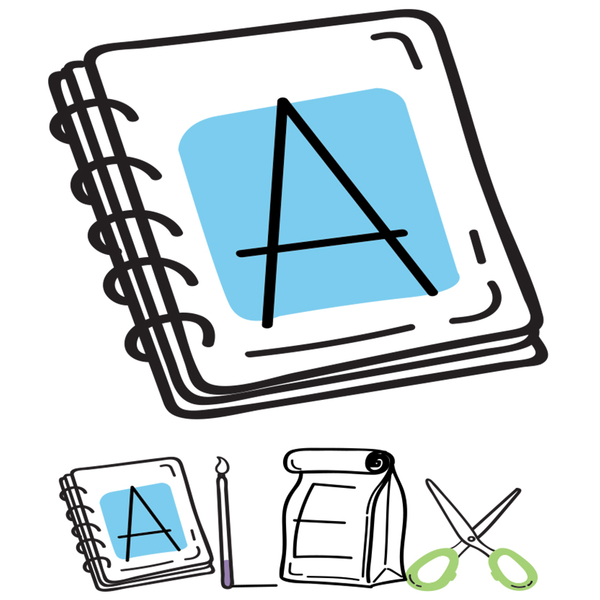 Sticker Adeziv Iubitorii De Scoala, Pachet Mancare, Text Nume Personalizat, Copii, Culoare Negru , cu Margini Albe, PVC Vinyl, 10 CM [1]