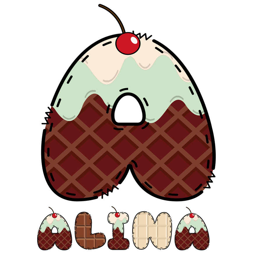 Sticker Adeziv Iubitorii De Tableta De Ciocolata, Cireasa, Text Nume Personalizat, Culoare Multicolor , cu Margini Albe, PVC Vinyl, 10 CM [1]