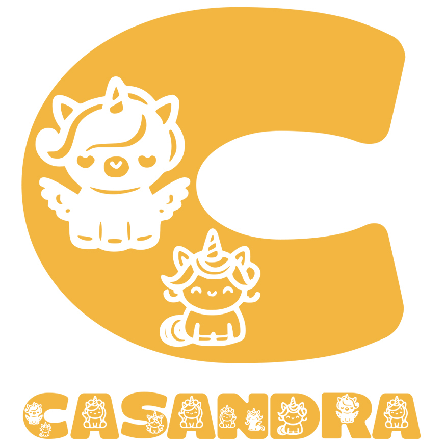 Sticker Adeziv Iubitorii De Unicorni, Animal Gras, Text Nume Personalizat, copii, Culoare Galben , cu Margini Albe, PVC Vinyl, 10 CM [1]