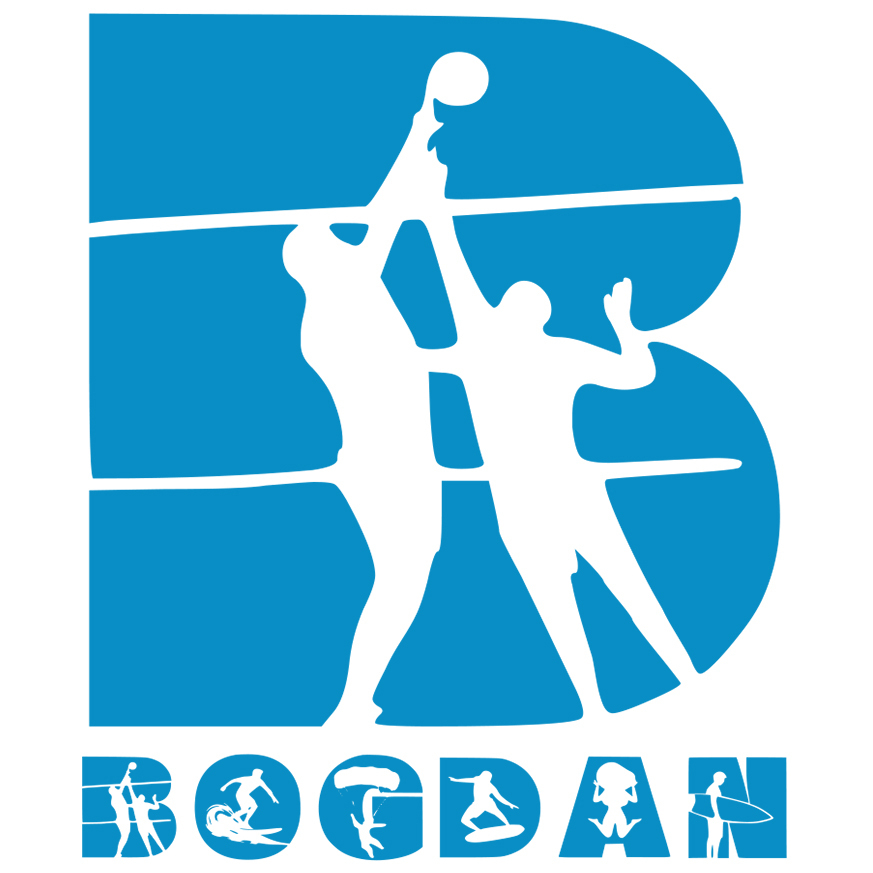 Sticker Adeziv Iubitorii De Volei Plaja, Placa Surff, Text Nume Personalizat, Culoare Albastru , cu Margini Albe, PVC Vinyl, 10 CM [1]