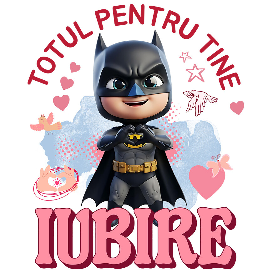 Sticker Cu Batman, Iubire, Dragoste, Afectiune, Inima Adeziv, Vinyl,  cu Margini Albe, PVC Vinyl [1]