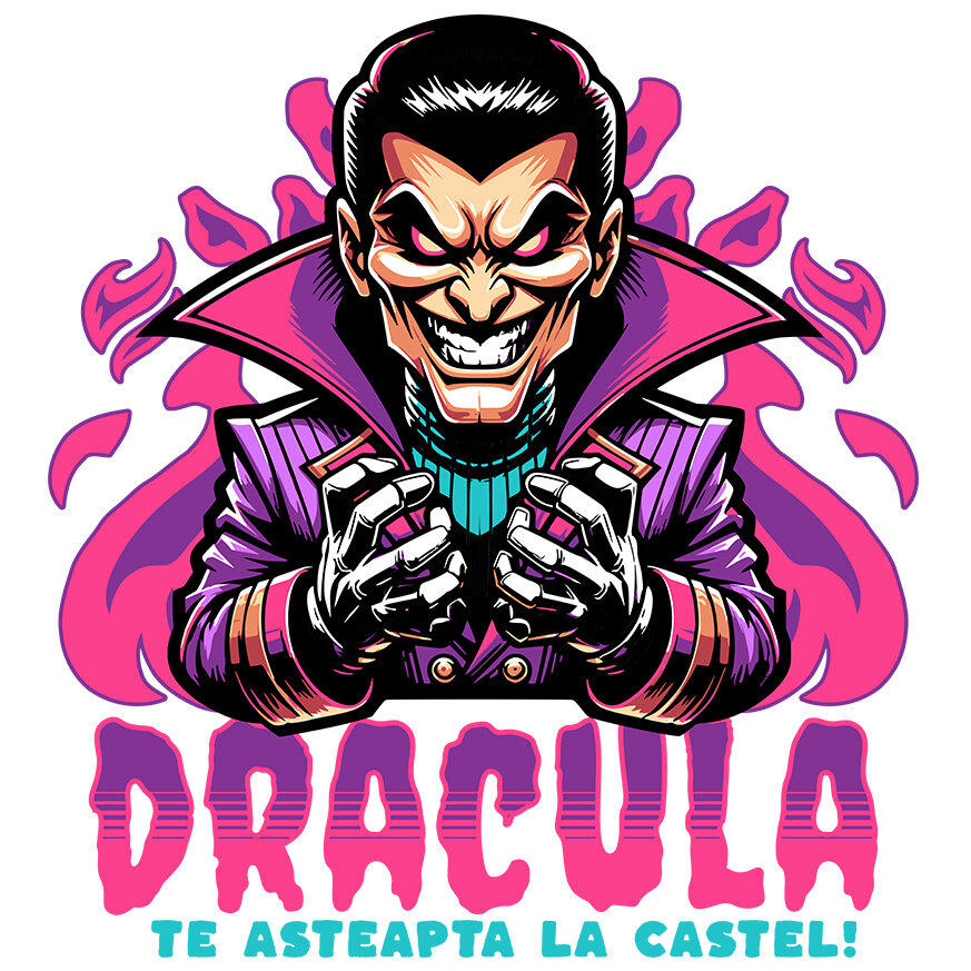 Sticker Adeziv Autocolant Personalizat Animație Înfricoșătoare - Dracula Te Așteaptă La Castel - Cadouri Personalizate Halloween [1]