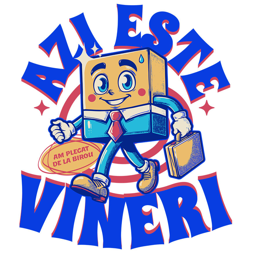 Sticker Adeziv Autocolant Personalizat Animație Veselă în Costum Elegant – Cravată, Servietă și Viața de Birou [1]