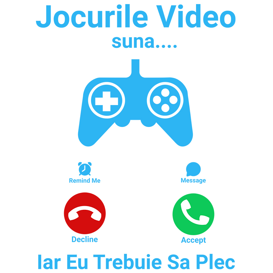 Sticker Adeziv Autocolant Personalizat Maneta Jocuri Video „Jocurile Video Sună Trebuie Să Plec” - Cadou Personalizat Gameri [1]