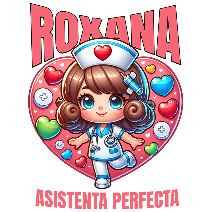 Sticker Adeziv Autocolant Personalizat Asistentă Medicală în Costum Alb – Design Personalizat Medicină [1]