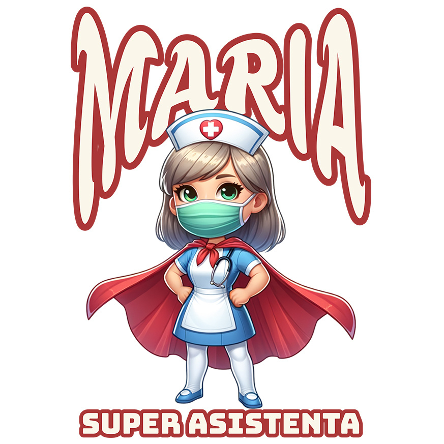 Sticker Adeziv Autocolant Personalizat Asistentă Medicală Super Erou – Design Personalizat pentru Cadouri [1]