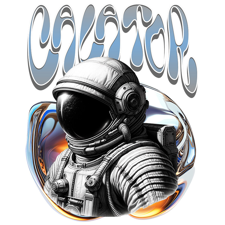 Sticker Adeziv Autocolant Personalizat "Astronaut Costum Spațial și Artă Abstractă - Produse Personalizate pentru Familie, Copii, Tati și Prieteni" [1]