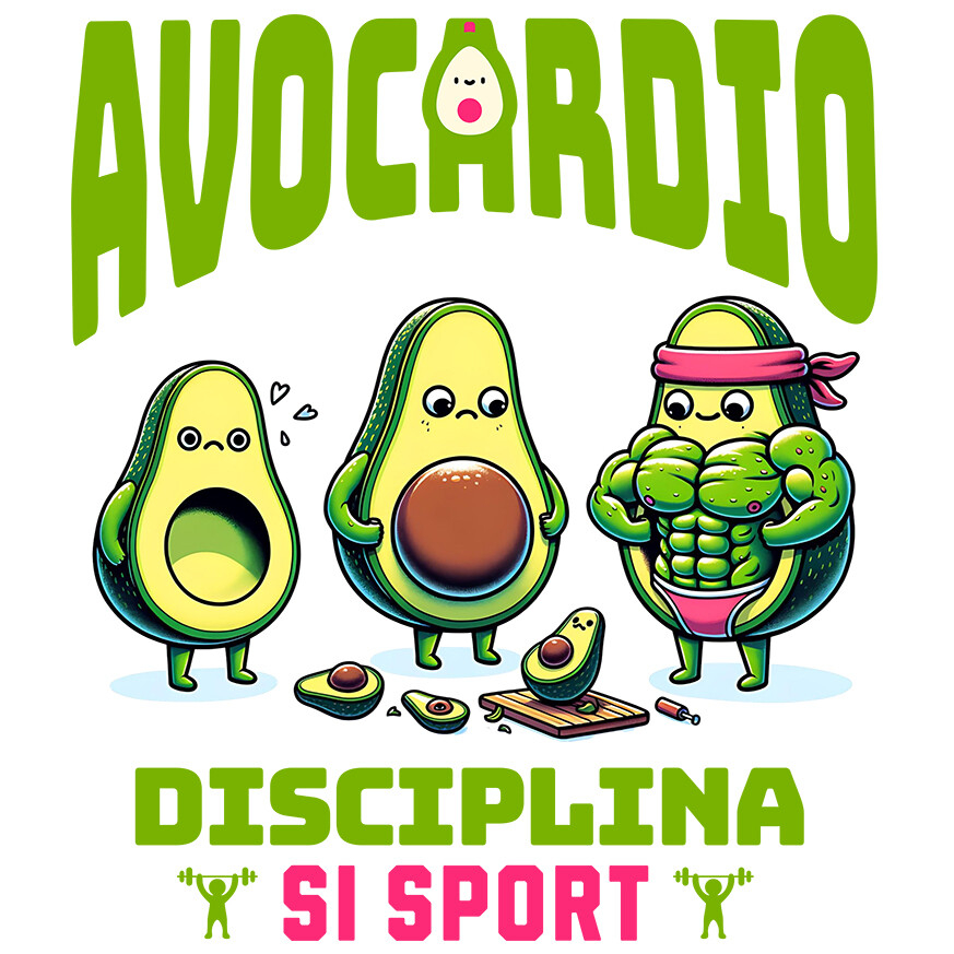 Sticker Adeziv Autocolant Personalizat : Avocado și Evoluția Fitness – Motivație și Disciplină pentru Sportivi [1]
