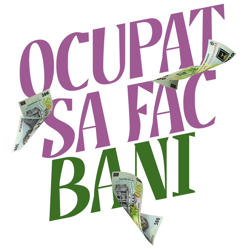 Sticker Adeziv Autocolant Personalizat Bancnota 500 Lei în Zbor – „Sunt Ocupat Să Fac Bani” – Cadou Personalizat pentru Familie, Tati, Copii, Prieteni [1]