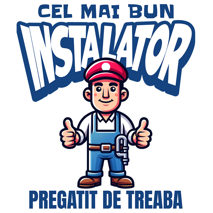 Sticker Adeziv Autocolant Personalizat Bărbat cu Salopetă Albastră și Pălărie Roșie – Design Meserie [1]