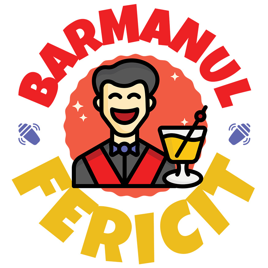 Sticker Adeziv Autocolant Personalizat Bărbat Vesel cu Pahar – Animație Haioasă Horeca [1]