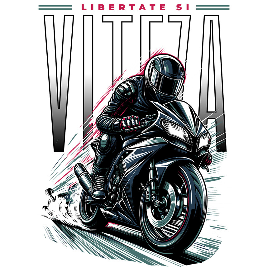 Sticker Adeziv Autocolant Personalizat Bărbat Motociclist – Echipament Complet, Viteză și Libertate [1]