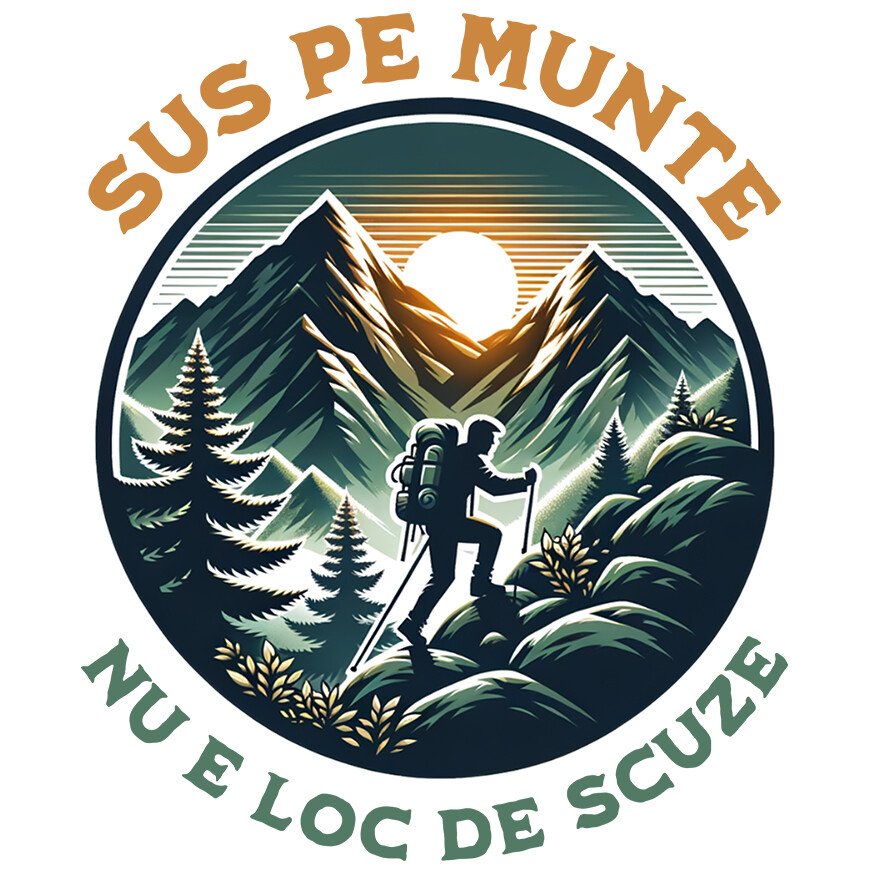 Sticker Adeziv Autocolant Personalizat "Barbat In Varful Muntelui – Cadou Personalizat cu Mesajul ‘Sus Pe Munte Nu E Loc De Scuze’ pentru Iubitorii de Aventură" [1]