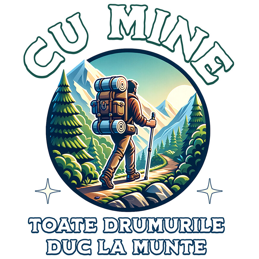 Sticker Adeziv Autocolant Personalizat "Barbat Pe Carare Munte – Cadou Personalizat cu Mesajul ‘Cu Mine Toate Drumurile Duc la Munte’ pentru Iubitorii de Natură" [1]
