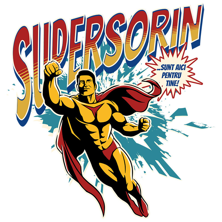 Sticker Adeziv Autocolant Personalizat Bărbat Puternic În Zbor Super Erou – Cadou Personalizat „Super Sorin Sunt Aici Pentru Tine” [1]