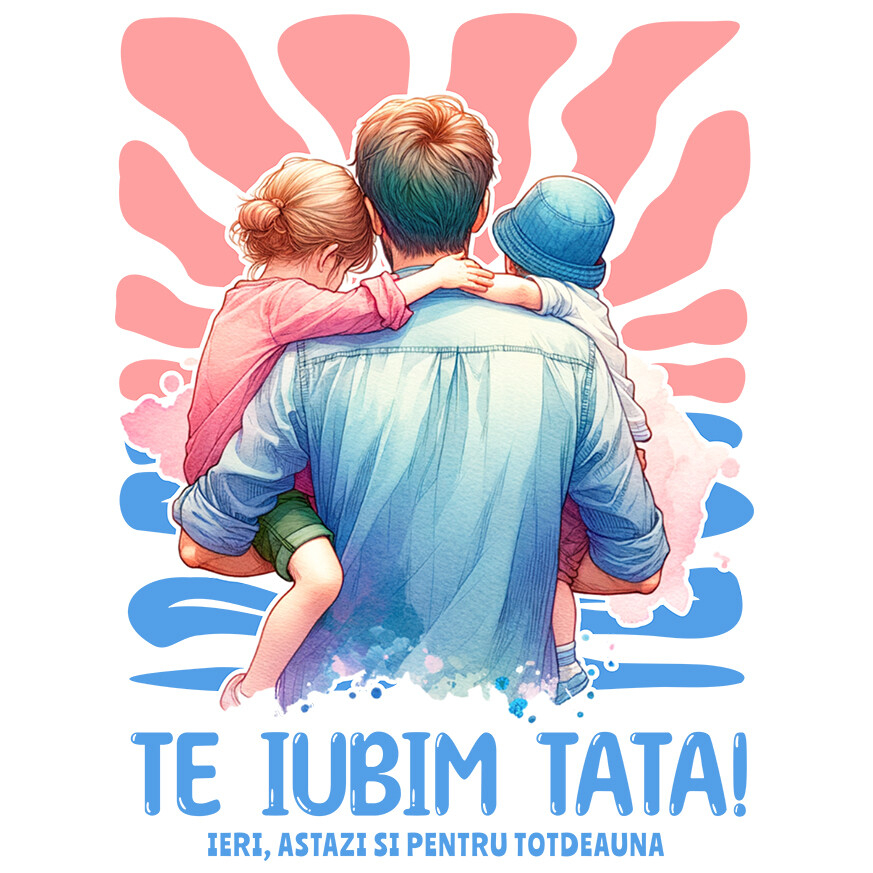 Sticker Adeziv Autocolant Personalizat Cadouri Personalizate Tata și Fiul | Portret Unic, Tatal Este Mereu Familie [1]