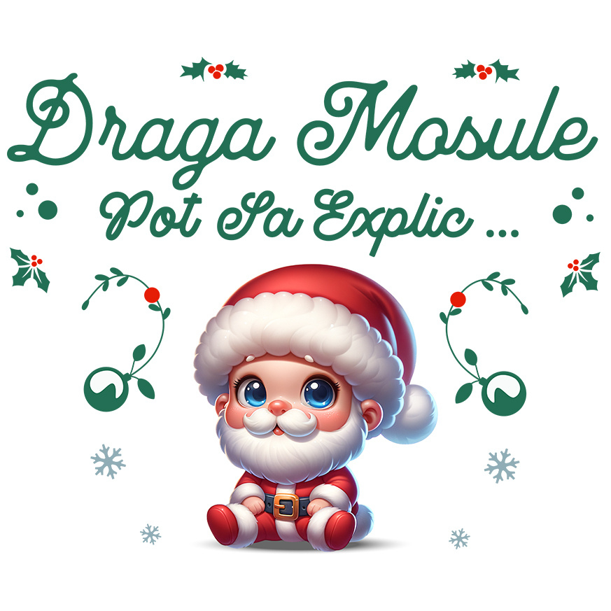 Sticker Adeziv Autocolant Personalizat Bebe în Costum Mos Crăciun cu Barba – Cadou Crăciun Perfect pentru Bebelusi [1]