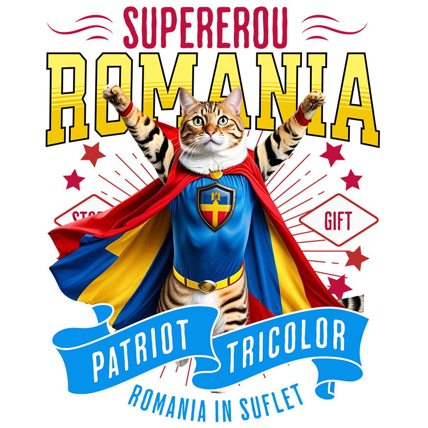 Sticker Adeziv Autocolant Personalizat Pisica Bengal în Costum de Căpitan România – Cadou Personalizat Unic pentru Iubitorii de Pisici [1]