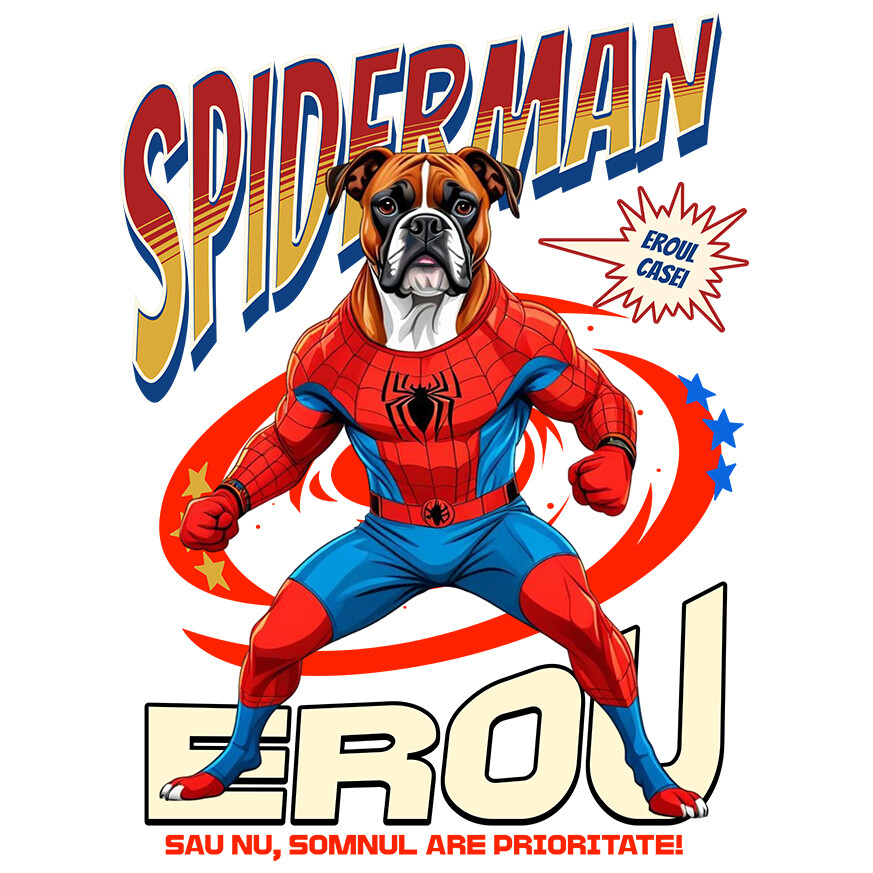 Sticker Adeziv Autocolant Personalizat Boxer în Costum Spider-Man - Cadou Personalizat pentru Copii și Familie [1]