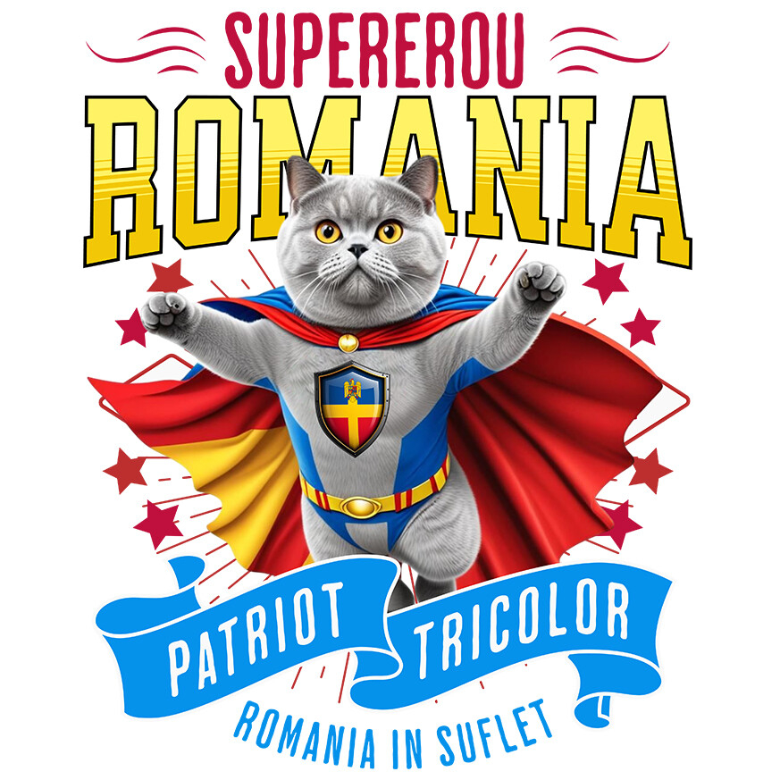 Sticker Adeziv Autocolant Personalizat British Shorthair Pisică În Costum de Căpitan România - Cadouri Personalizate pentru Familie și Prieteni [1]