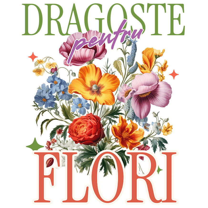 Sticker Adeziv Autocolant Personalizat Buchet de Flori Colorate „Dragoste pentru Flori și Natură” | Cadou Floral pentru Cei Dragi [1]