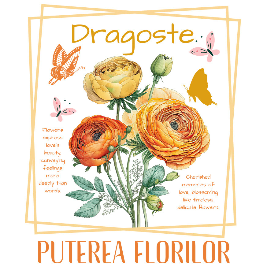 Sticker Adeziv Autocolant Personalizat Buchet de Flori Colorate | Dragoste și Puterea Florilor | Cadou Personalizat cu Mesaj de Iubire [1]