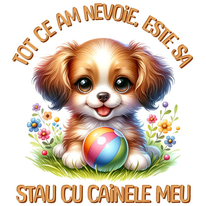 Sticker Adeziv Autocolant Personalizat Cățel Pufos și Jucăuș – Tricou Personalizat | Iubitori de Câini [1]