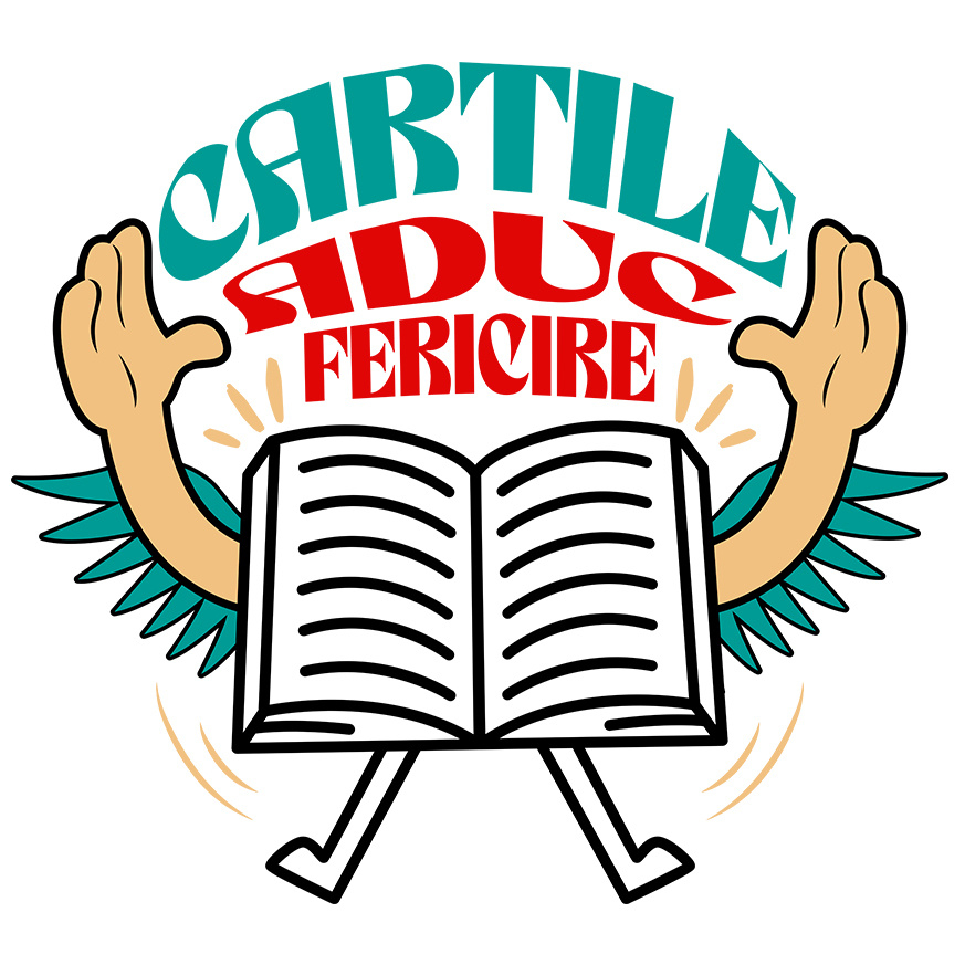 Sticker Adeziv Autocolant Personalizat Carte Deschisă cu Mâini Ridicate - Cărțile Aduc Fericire și Educație [1]