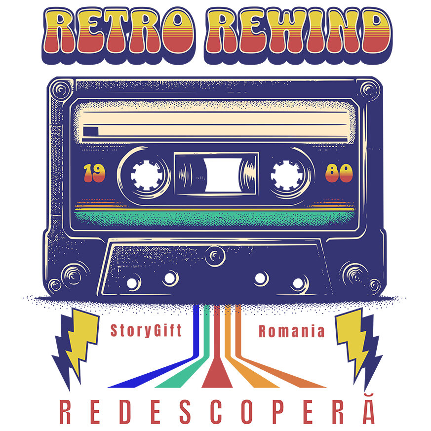 Sticker Adeziv Autocolant Personalizat Casetă Audio Colorată 1980 - Retro Rewind Disco Vintaj Cadou Personalizat [1]
