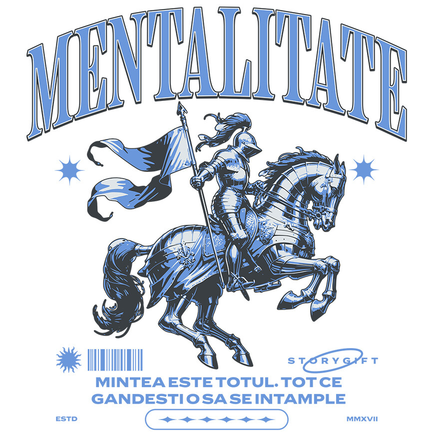 Sticker Adeziv Autocolant Personalizat Cavaler cu steag și armăsar – Portret personalizat cu mentalitate motivantă [1]