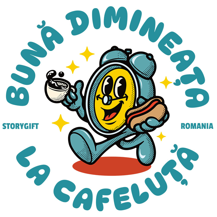 Sticker Adeziv Autocolant Personalizat Ceas Mecanica „Buna Dimineața” – Cadou Personalizat Cu Cafea și Hot-Dog | Dimineața Perfectă [1]