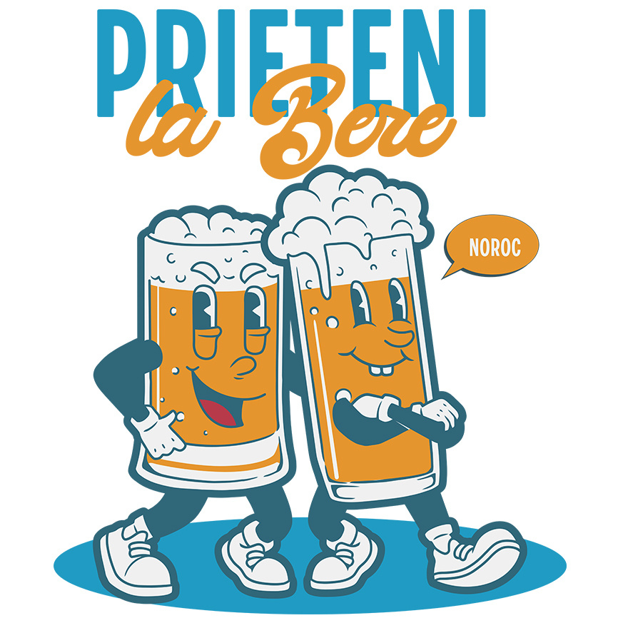 Sticker Adeziv Autocolant Personalizat „Set Două Pahare De Bere Personalizate „Prieteni la Bere, Distracție” – Cadou Amuzant pentru Petreceri” [1]