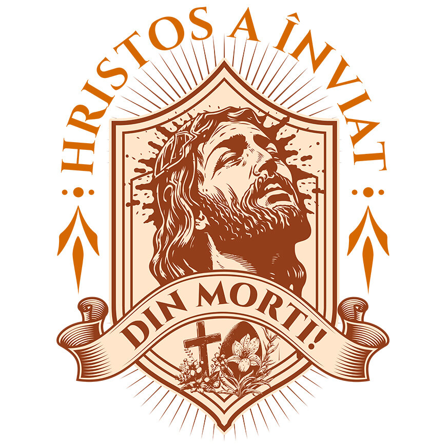 Sticker Adeziv Autocolant Personalizat "Chipul lui Iisus Hristos - Hristos a Înviat, Cadou Religios de Paște" [1]