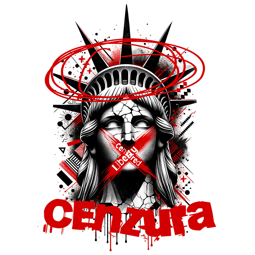 Sticker Adeziv Autocolant Personalizat Chip Statuia Libertății – Cadou Personalizat Cenzura New York Arta Modernă [1]